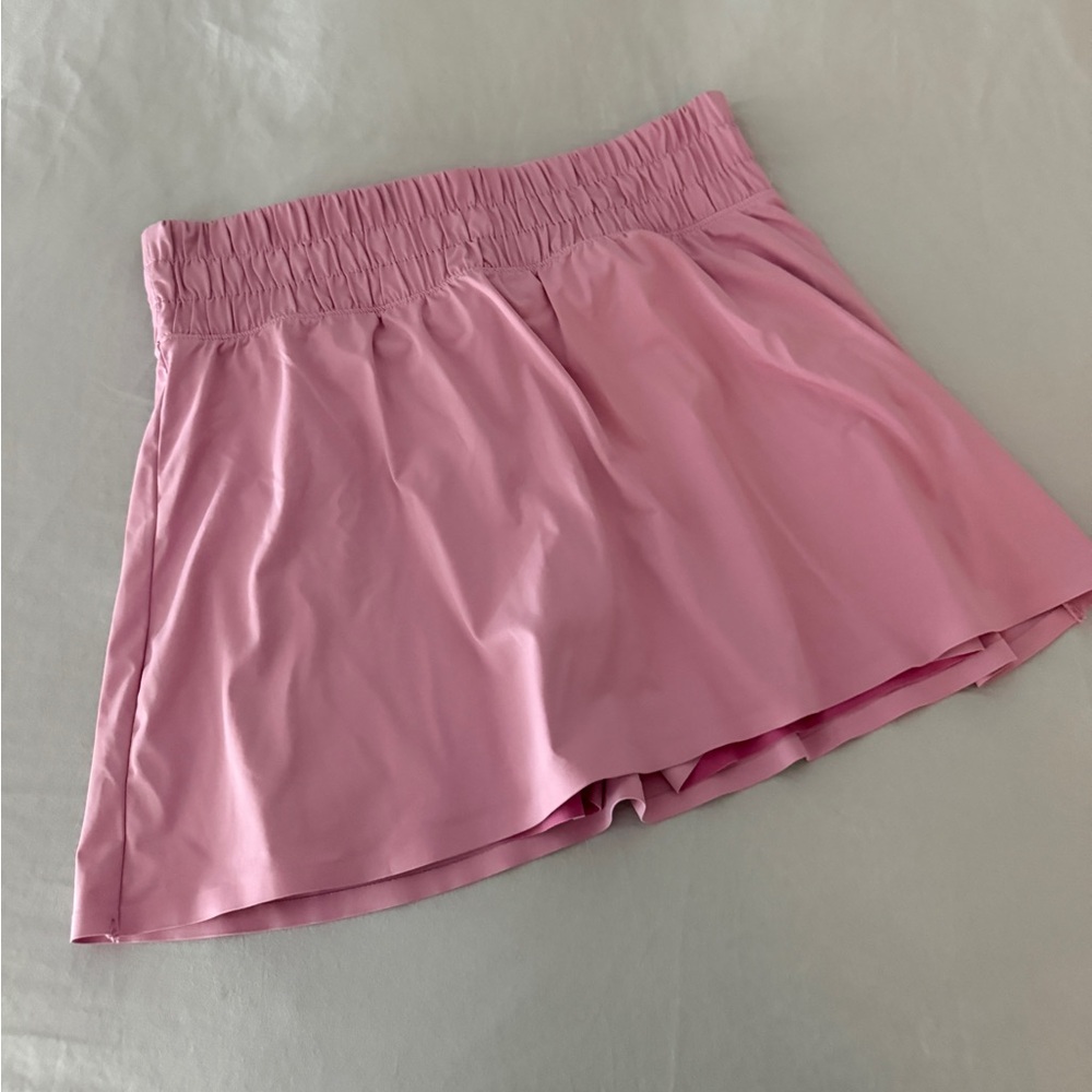SPANX Pink Athletic Skort with Smocked Waistband